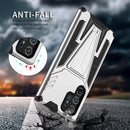 For Samsung Galaxy S22 Ultra 5G Super V Armor PC + TPU Shockproof Phone Case with Invisible Holder(Silver)
