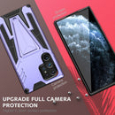 For Samsung Galaxy S22 Ultra 5G Super V Armor PC + TPU Shockproof Phone Case with Invisible Holder(Purple)