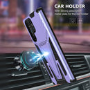 For Samsung Galaxy S22 Ultra 5G Super V Armor PC + TPU Shockproof Phone Case with Invisible Holder(Purple)