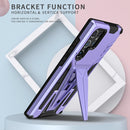 For Samsung Galaxy S22 Ultra 5G Super V Armor PC + TPU Shockproof Phone Case with Invisible Holder(Purple)