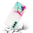 For Samsung Galaxy S22 5G Hollow Marble Pattern TPU Precise Hole Phone Protective Case(Green)