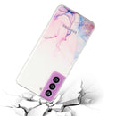 For Samsung Galaxy S22 5G Hollow Marble Pattern TPU Precise Hole Phone Protective Case(Pink)