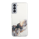 For Samsung Galaxy S22 5G Hollow Marble Pattern TPU Precise Hole Phone Protective Case(Black)