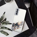 For Samsung Galaxy S22 5G Hollow Marble Pattern TPU Precise Hole Phone Protective Case(Black)