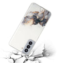 For Samsung Galaxy S22 5G Hollow Marble Pattern TPU Precise Hole Phone Protective Case(Black)