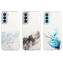 For Samsung Galaxy S22 5G Hollow Marble Pattern TPU Precise Hole Phone Protective Case(Black)