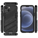 Punk Armor 2 in 1 PC + TPU Phone Case with Invisible Holder For iPhone 13 mini(Black)