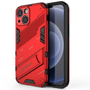 Punk Armor 2 in 1 PC + TPU Phone Case with Invisible Holder For iPhone 13 mini(Red)