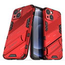 Punk Armor 2 in 1 PC + TPU Phone Case with Invisible Holder For iPhone 13 mini(Red)