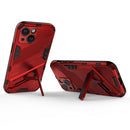 Punk Armor 2 in 1 PC + TPU Phone Case with Invisible Holder For iPhone 13 mini(Red)