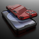 Punk Armor 2 in 1 PC + TPU Phone Case with Invisible Holder For iPhone 13 mini(Red)