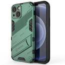 Punk Armor 2 in 1 PC + TPU Phone Case with Invisible Holder For iPhone 13 mini(Green)