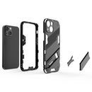 Punk Armor 2 in 1 PC + TPU Phone Case with Invisible Holder For iPhone 13 mini(Green)