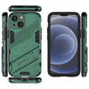 Punk Armor 2 in 1 PC + TPU Phone Case with Invisible Holder For iPhone 13 mini(Green)