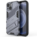 Punk Armor 2 in 1 PC + TPU Phone Case with Invisible Holder For iPhone 13 mini(Grey)