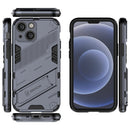 Punk Armor 2 in 1 PC + TPU Phone Case with Invisible Holder For iPhone 13 mini(Grey)
