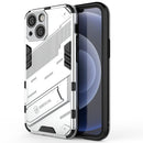 Punk Armor 2 in 1 PC + TPU Phone Case with Invisible Holder For iPhone 13 mini(White)
