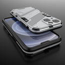 Punk Armor 2 in 1 PC + TPU Phone Case with Invisible Holder For iPhone 13 mini(White)