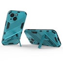 Punk Armor 2 in 1 PC + TPU Phone Case with Invisible Holder For iPhone 13 mini(Blue)