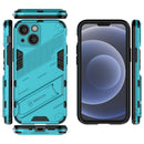 Punk Armor 2 in 1 PC + TPU Phone Case with Invisible Holder For iPhone 13(Blue)