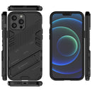 Punk Armor 2 in 1 PC + TPU Phone Case with Invisible Holder For iPhone 13 Pro(Black)