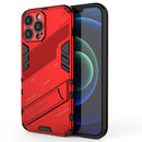 Punk Armor 2 in 1 PC + TPU Phone Case with Invisible Holder For iPhone 13 Pro(Red)