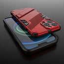 Punk Armor 2 in 1 PC + TPU Phone Case with Invisible Holder For iPhone 13 Pro(Red)