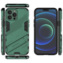 Punk Armor 2 in 1 PC + TPU Phone Case with Invisible Holder For iPhone 13 Pro(Green)