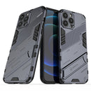 Punk Armor 2 in 1 PC + TPU Phone Case with Invisible Holder For iPhone 13 Pro(Grey)