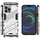 Punk Armor 2 in 1 PC + TPU Phone Case with Invisible Holder For iPhone 13 Pro(White)