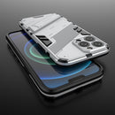 Punk Armor 2 in 1 PC + TPU Phone Case with Invisible Holder For iPhone 13 Pro(White)