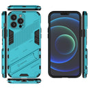 Punk Armor 2 in 1 PC + TPU Phone Case with Invisible Holder For iPhone 13 Pro(Blue)
