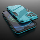 Punk Armor 2 in 1 PC + TPU Phone Case with Invisible Holder For iPhone 13 Pro(Blue)