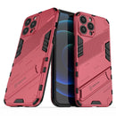 Punk Armor 2 in 1 PC + TPU Phone Case with Invisible Holder For iPhone 13 Pro(Light Red)