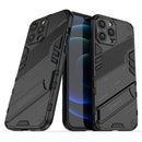 Punk Armor 2 in 1 PC + TPU Phone Case with Invisible Holder For iPhone 13 Pro Max(Black)