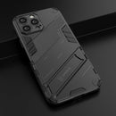 Punk Armor 2 in 1 PC + TPU Phone Case with Invisible Holder For iPhone 13 Pro Max(Black)
