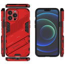 Punk Armor 2 in 1 PC + TPU Phone Case with Invisible Holder For iPhone 13 Pro Max(Red)