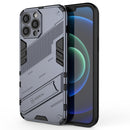 Punk Armor 2 in 1 PC + TPU Phone Case with Invisible Holder For iPhone 13 Pro Max(Grey)