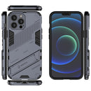 Punk Armor 2 in 1 PC + TPU Phone Case with Invisible Holder For iPhone 13 Pro Max(Grey)