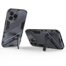 Punk Armor 2 in 1 PC + TPU Phone Case with Invisible Holder For iPhone 13 Pro Max(Grey)