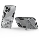 Punk Armor 2 in 1 PC + TPU Phone Case with Invisible Holder For iPhone 13 Pro Max(White)