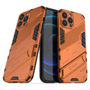Punk Armor 2 in 1 PC + TPU Phone Case with Invisible Holder For iPhone 13 Pro Max(Orange)
