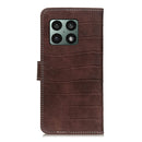 For OnePlus 10 Pro Crocodile Texture Horizontal Flip Leather Phone Case with Holder & Card Slots & Wallet(Brown)