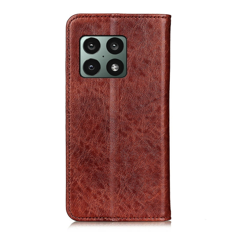 For OnePlus 10 Pro Magnetic Crazy Horse Texture Horizontal Flip Leather Phone Case with Holder & Card Slots & Wallet(Brown)