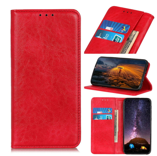 For OnePlus 10 Pro Magnetic Crazy Horse Texture Horizontal Flip Leather Phone Case with Holder & Card Slots & Wallet(Red)
