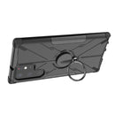 For Samsung Galaxy S22 Ultra 5G Armor Bear Shockproof PC + TPU Phone Case with Ring Holder(Black)