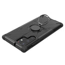 For Samsung Galaxy S22 Ultra 5G Armor Bear Shockproof PC + TPU Phone Case with Ring Holder(Black)