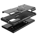 For Samsung Galaxy S22 Ultra 5G Armor Bear Shockproof PC + TPU Phone Case with Ring Holder(Black)