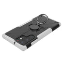 For Samsung Galaxy S22 Ultra 5G Armor Bear Shockproof PC + TPU Phone Case with Ring Holder(White)