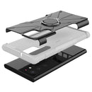 For Samsung Galaxy S22 Ultra 5G Armor Bear Shockproof PC + TPU Phone Case with Ring Holder(White)